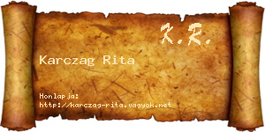 Karczag Rita névjegykártya