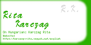 rita karczag business card